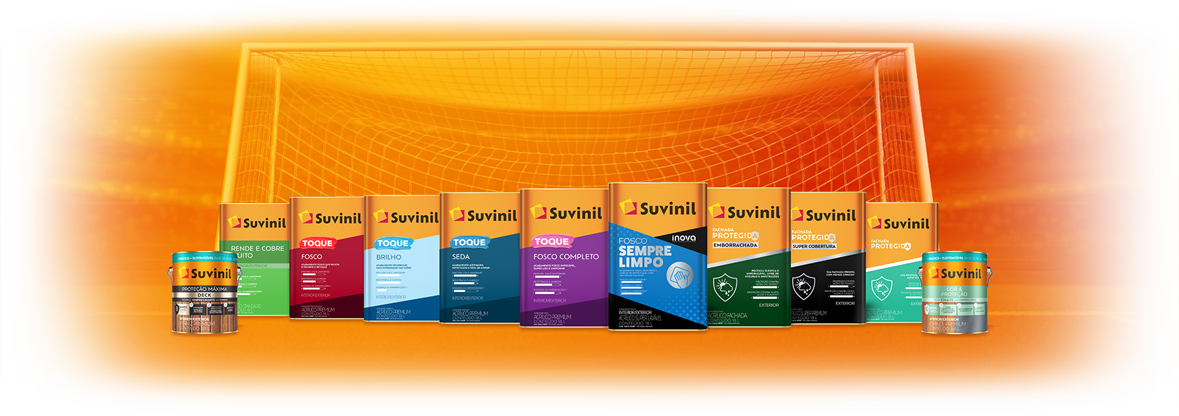 Produtos Suvinil e gol de futebol