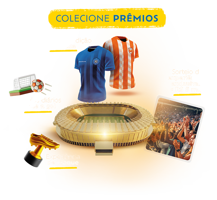 Prêmios da campanha Suvinil — camisa 10 exclusiva, troféu e cartões de premiação sobre gramado; destaques: prêmios diários, experiências e R$ 10 mil no final.